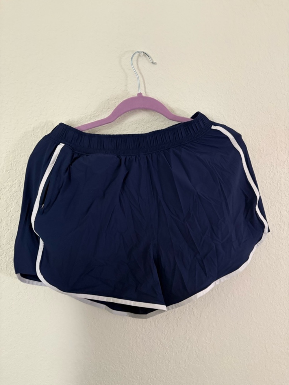 Abercrombie & Fitch YPB Navy Running Shorts with White Trim
